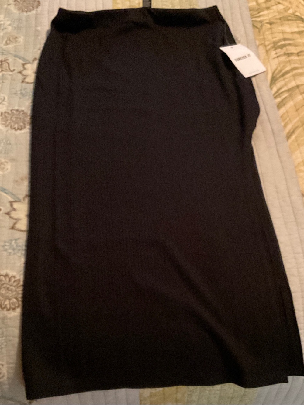 Forever 21 Black Ribbed Pencil Skirt
